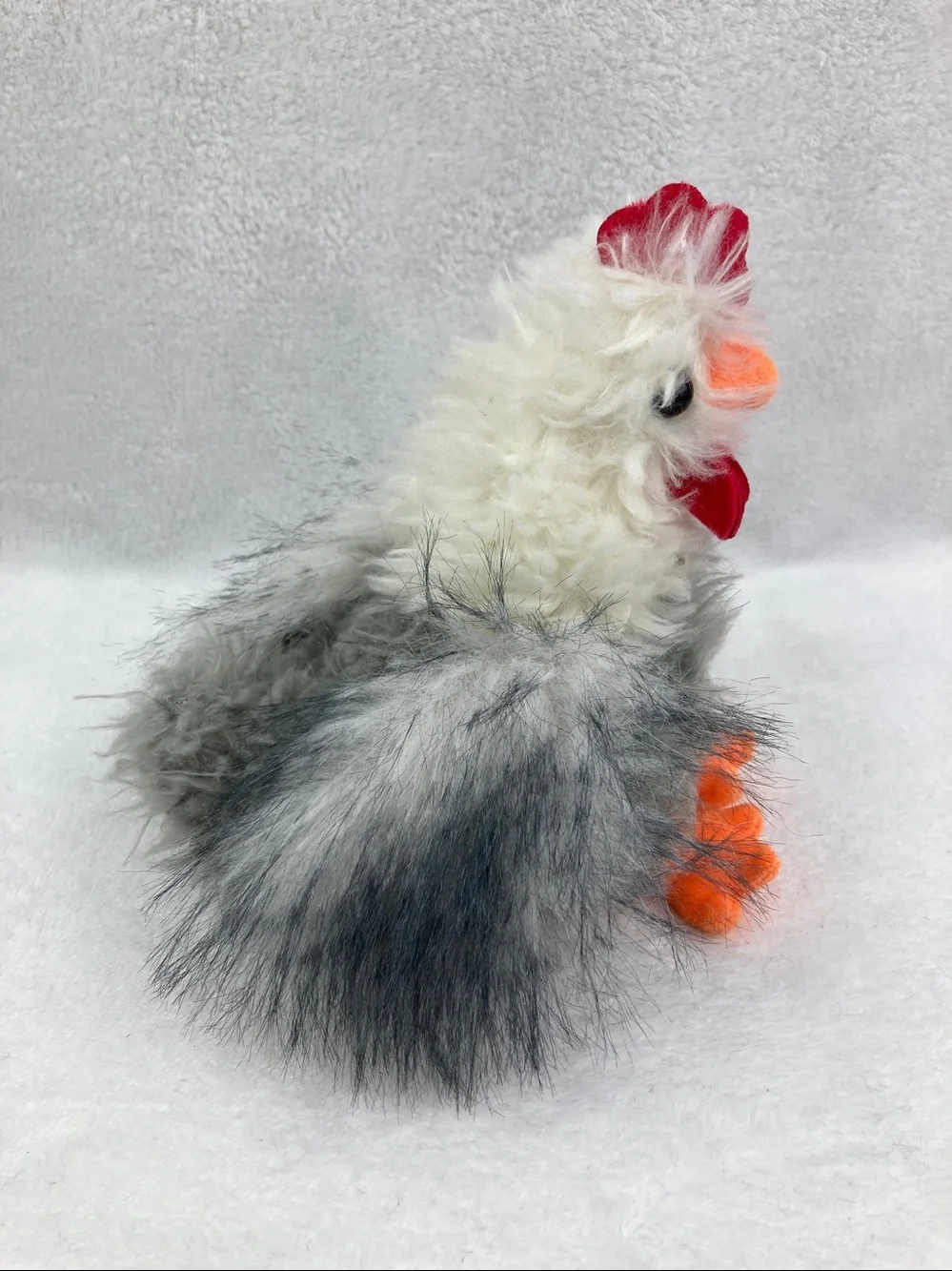 Walmart Way To Celebrate Shaggy Rooster Gray Plush Stuffed Animal Toy 7.5”